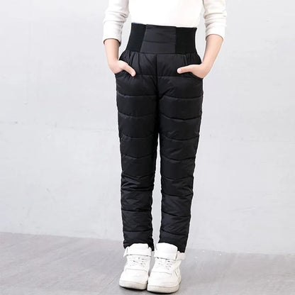 Kids Waterproof Winter Pants With Cotton Padding And High Waist Design 6