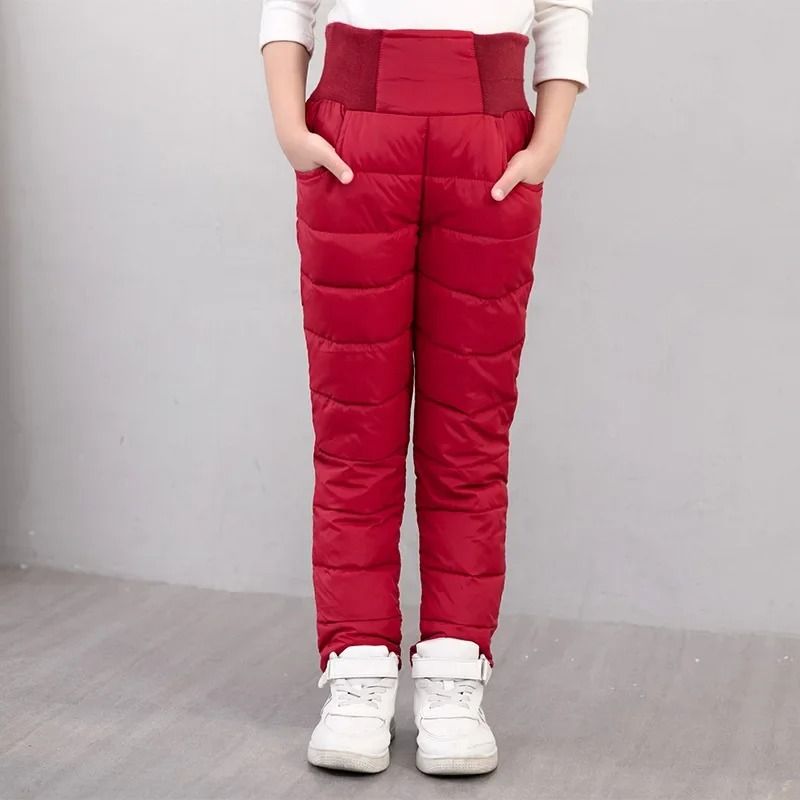 Kids Waterproof Winter Pants With Cotton Padding And High Waist Design 7