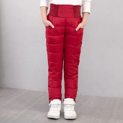 Kids Waterproof Winter Pants With Cotton Padding And High Waist Design 7