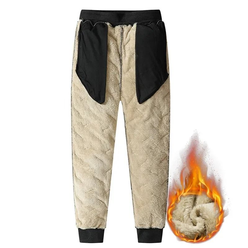 Mens Waterproof Thermal Fleece Sweatpants with Lambs Wool Lining for Winter