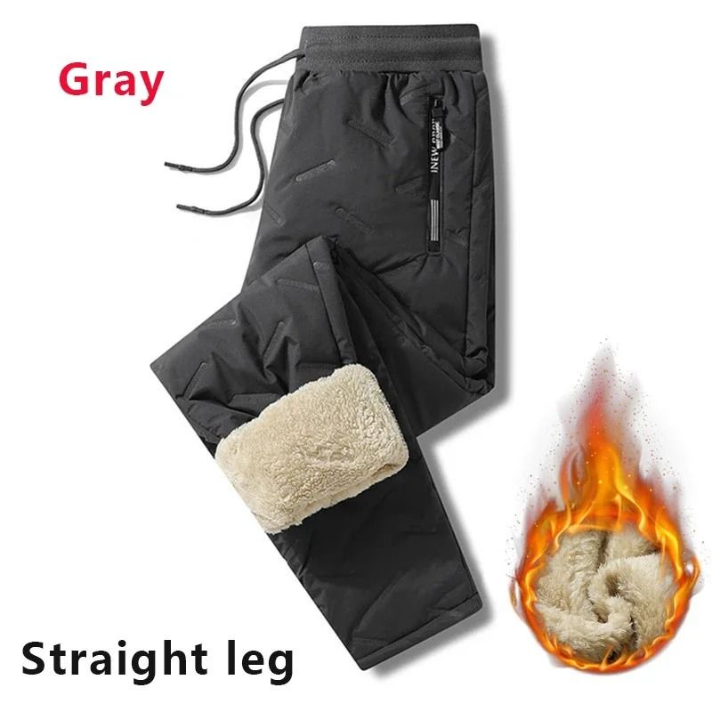 Mens Waterproof Thermal Fleece Sweatpants With Lambs Wool Lining For Winter 5
