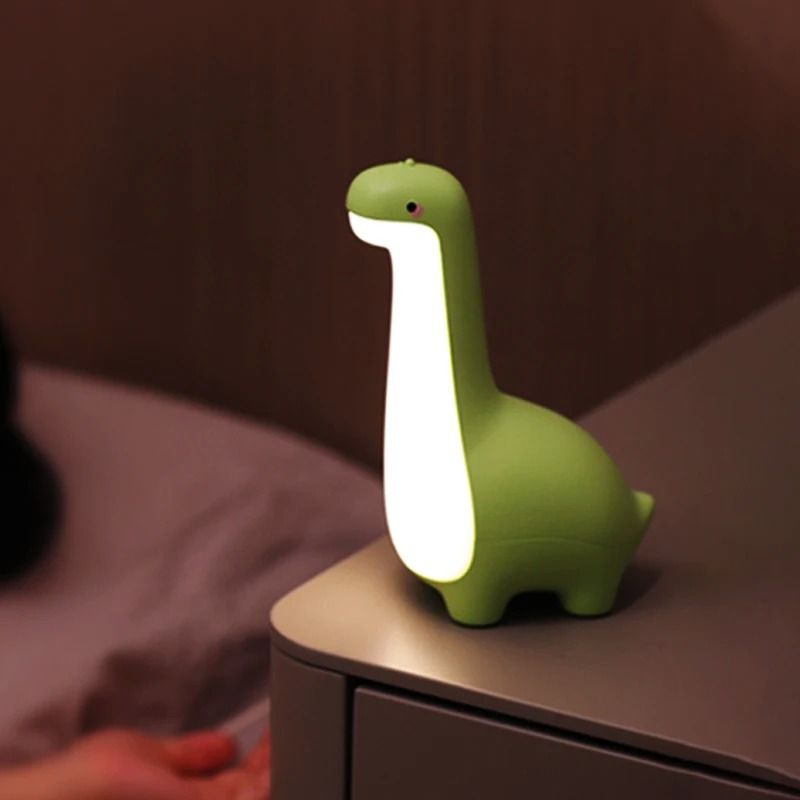Dinosaur Night Light for Kids with USB Charging and Timer Bedside Lamp for Bedroom Decor and Gifts