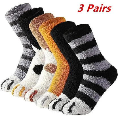 Women 3D Animal Toe Socks Set with Cat Paw and Stripe Designs for Fun Everyday Wear