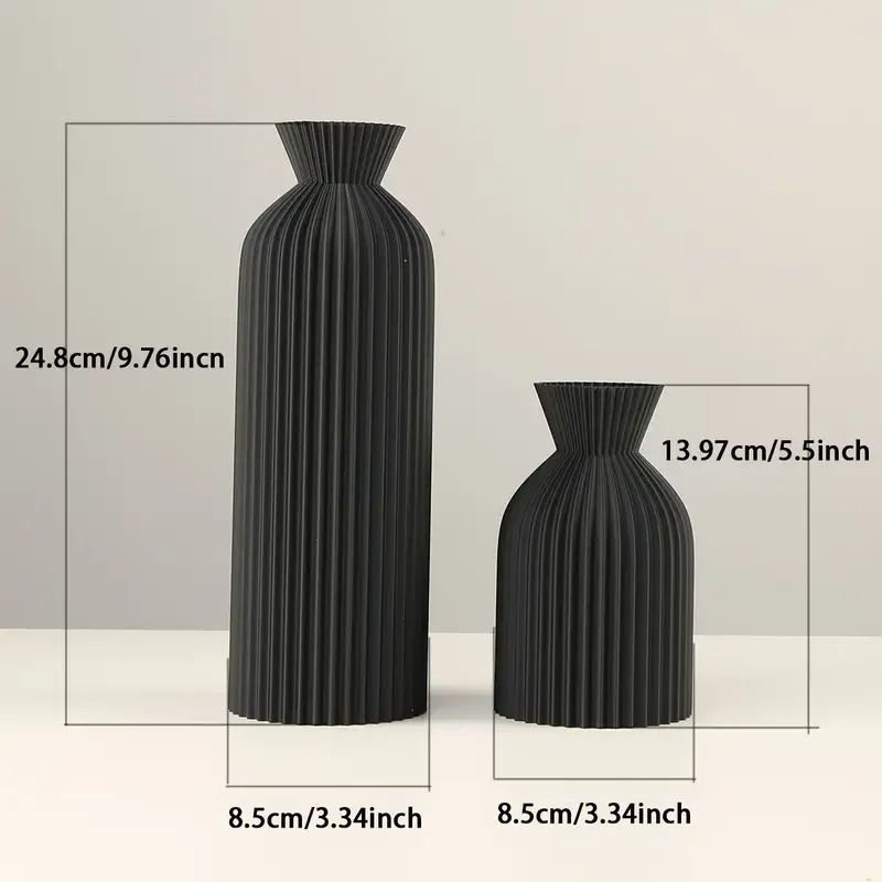 Black Plastic Decorative Vase With Boho Chic Design For Home Office And Living Room Decor 9