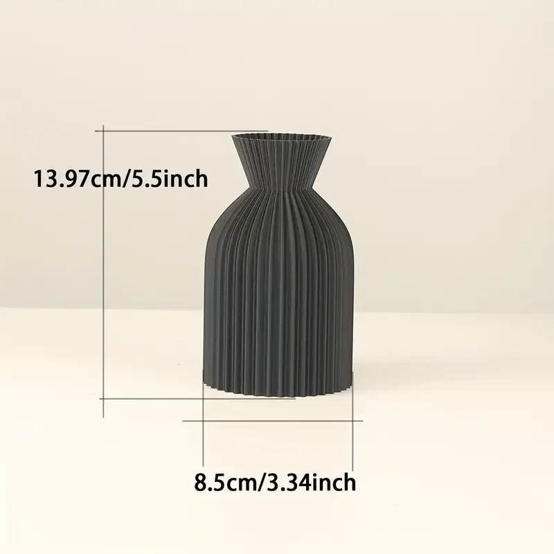 Black Plastic Decorative Vase With Boho Chic Design For Home Office And Living Room Decor 8