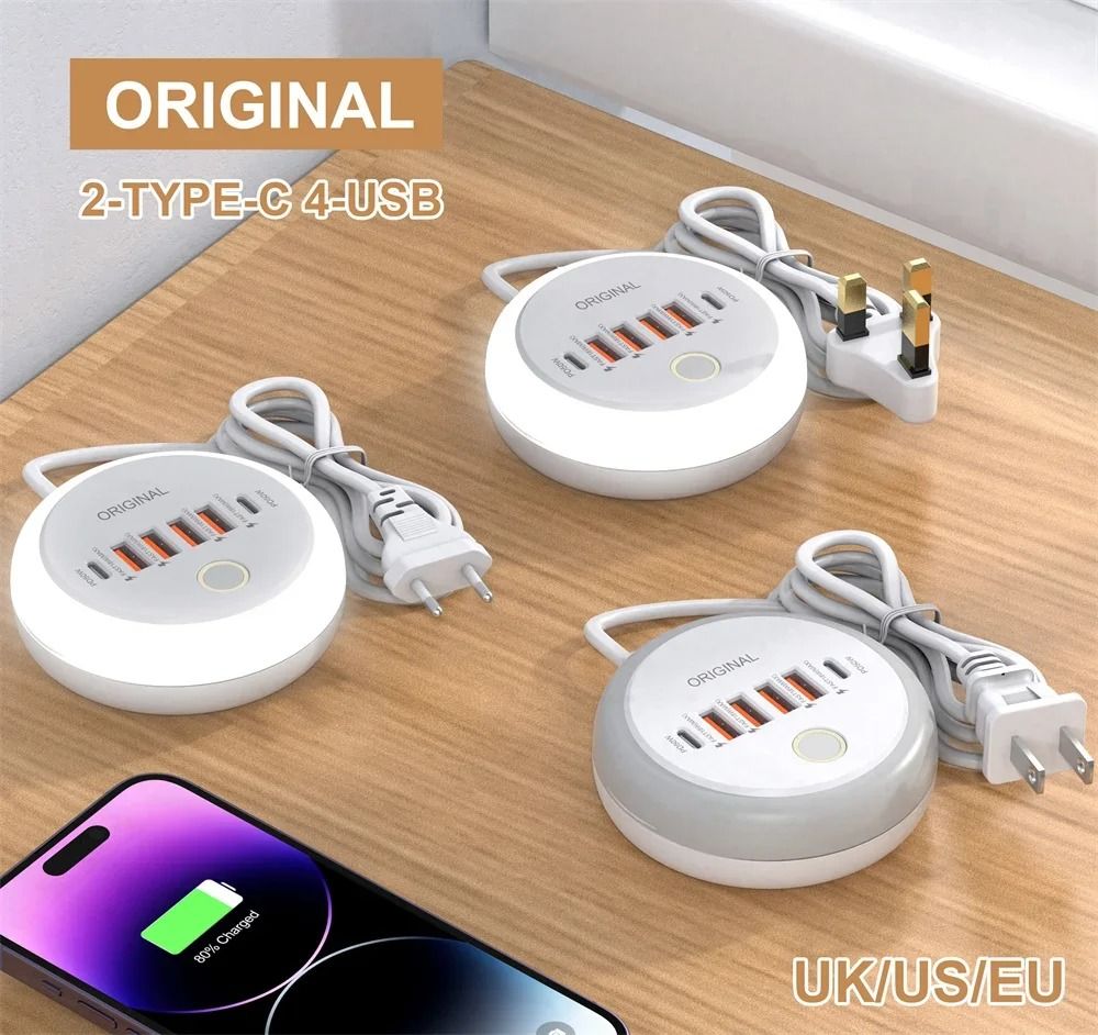 50W Multi Port USB C Power Strip Charger With Fast Charging Adapter For IPhone Android And Mobile D 3
