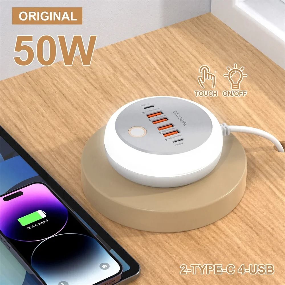50W Multi Port USB C Power Strip Charger With Fast Charging Adapter For IPhone Android And Mobile D 4