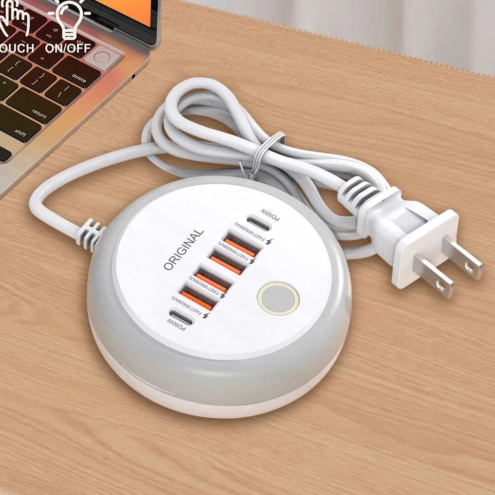 50W Multi Port USB C Power Strip Charger With Fast Charging Adapter For IPhone Android And Mobile D 7