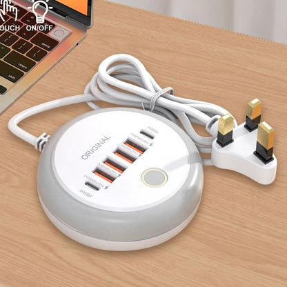 50W Multi Port USB C Power Strip Charger With Fast Charging Adapter For IPhone Android And Mobile D 8