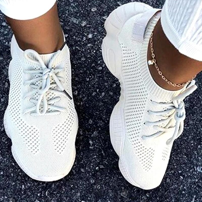 Women Mesh Sneakers 2024 Lace Up Breathable Trainers With Lightweight Comfort Sole 1