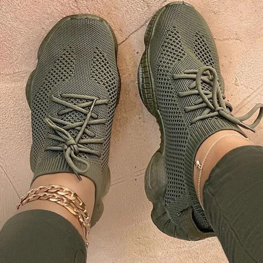 Women Mesh Sneakers 2024 Lace Up Breathable Trainers With Lightweight Comfort Sole 2