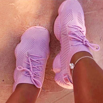 Women Mesh Sneakers 2024 Lace Up Breathable Trainers With Lightweight Comfort Sole 4