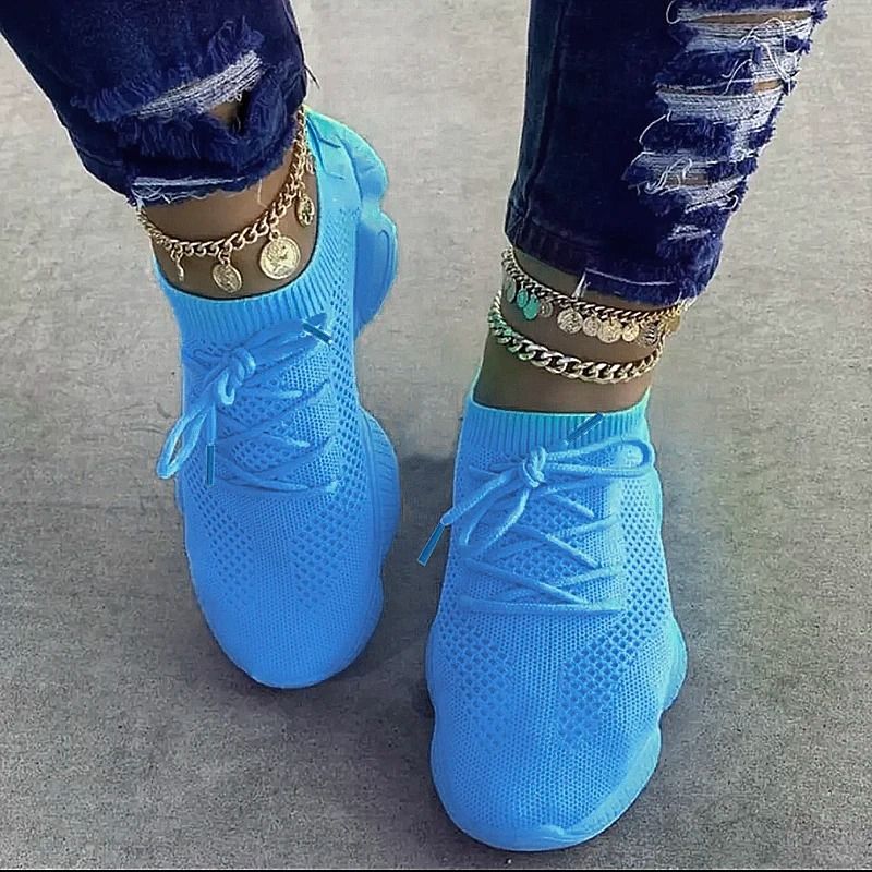 Women Mesh Sneakers 2024 Lace Up Breathable Trainers With Lightweight Comfort Sole 8