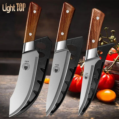 Japanese Style Butcher Knife For Meat Fish And Vegetable Cutting With Multifunction Chef Design 11