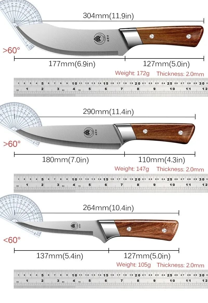 Japanese Style Butcher Knife For Meat Fish And Vegetable Cutting With Multifunction Chef Design 5