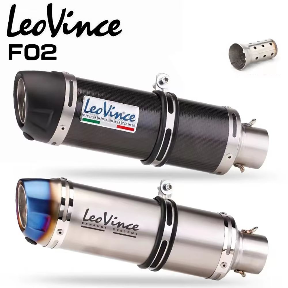 LeoVince-Style 51mm Motorcycle Exhaust Muffler with Removable DB Killer – High-Performance Upgrade for Sport Bikes