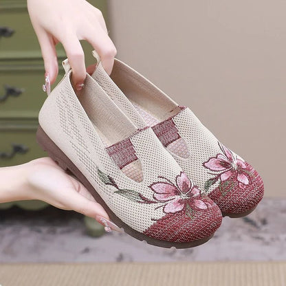 Women Mesh Embroidered Flat Shoes With Anti Slip Soft Sole For Summer Comfort 7