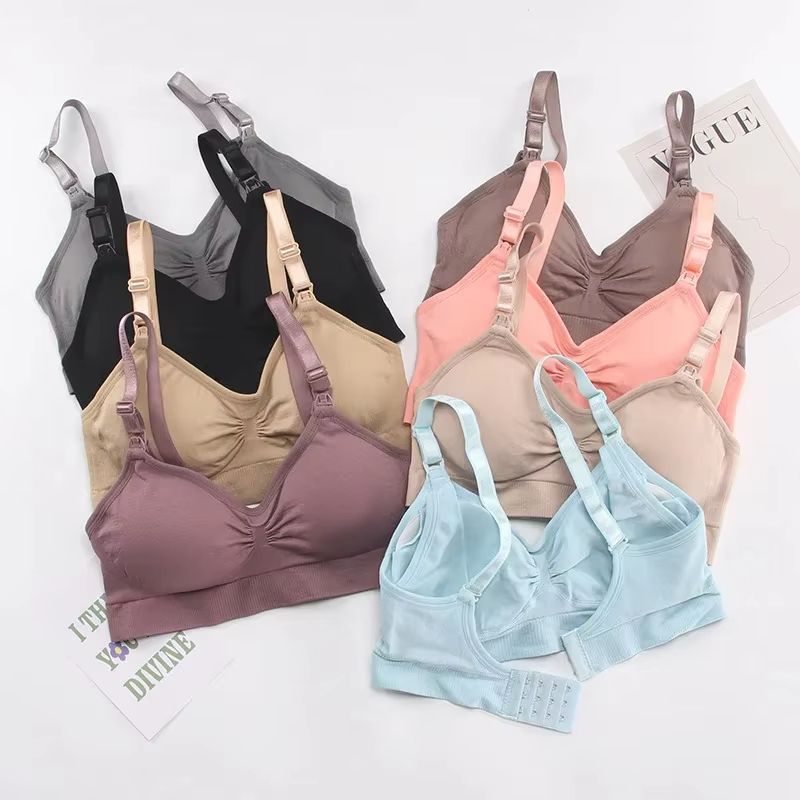 Front Buckle Maternity Bra  Wireless NonSagging Nursing Bra With Sports Pads For Pregnant  Breastfe 5
