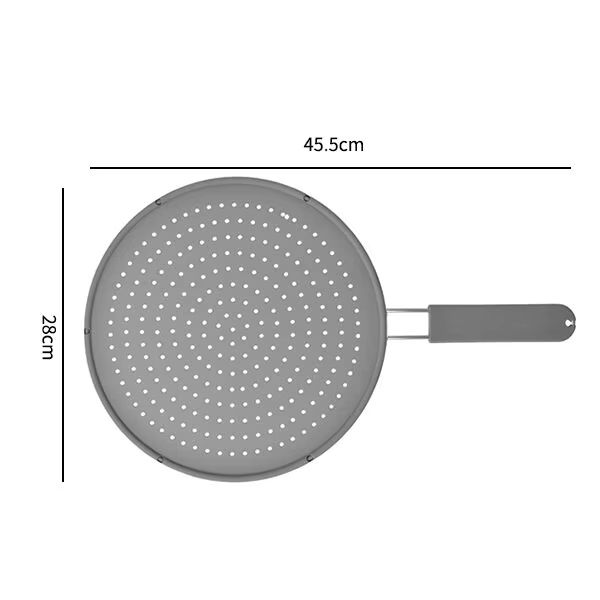 Silicone Splatter Screen For Frying Pans  HeatResistant Oil Guard  Drain Board Lid With Handle 6