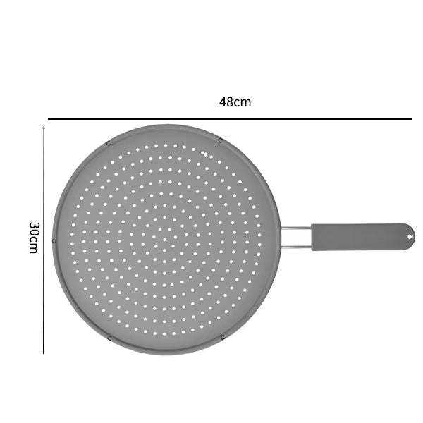 Silicone Splatter Screen For Frying Pans  HeatResistant Oil Guard  Drain Board Lid With Handle 7