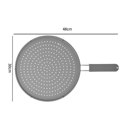 Silicone Splatter Screen For Frying Pans  HeatResistant Oil Guard  Drain Board Lid With Handle 7