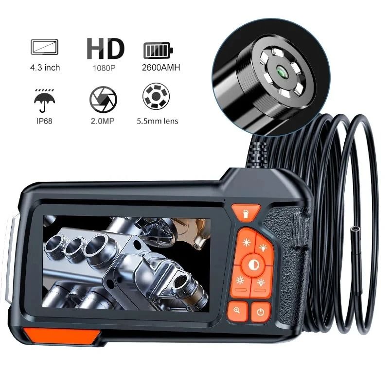 43 Inch LCD Endoscope Camera With Light And 1080P HD Waterproof Borescope 1