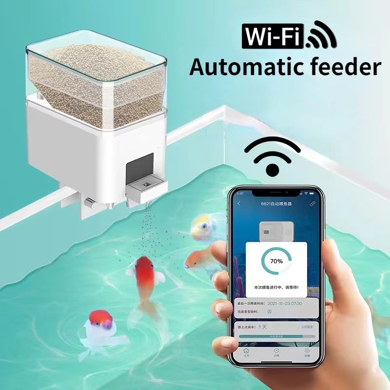 Smart Automatic Fish Feeder – WiFi Aquarium Food Dispenser with App & Voice Control