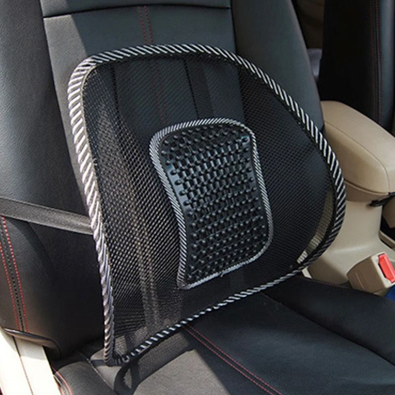 Mesh Lumbar Back Cushion With Massage Support For Car Home Or Office Chairs 2