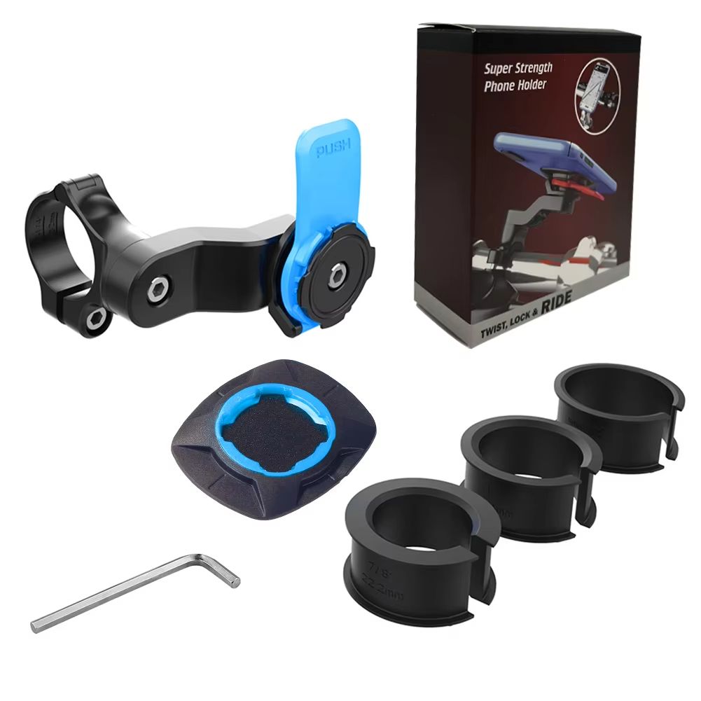 Shockproof Motorcycle  Bike Phone Holder  360 Rotating Handlebar Mount With Quad Lock  GPS Support 9