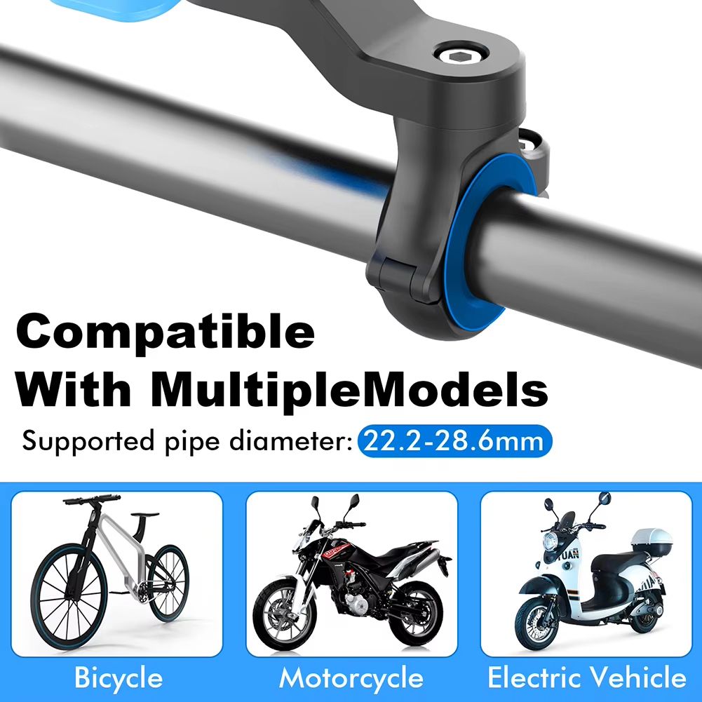Shockproof Motorcycle  Bike Phone Holder  360 Rotating Handlebar Mount With Quad Lock  GPS Support 4