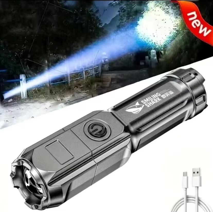 Ultra-Bright Rechargeable LED Flashlight – 100000 Lumen Tactical Torch with Zoom & Waterproof Design