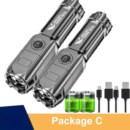 UltraBright Rechargeable LED Flashlight  100000 Lumen Tactical Torch With Zoom  Waterproof Design 8
