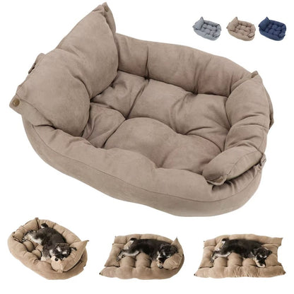 3-in-1 Convertible Pet Bed – Soft Winter Dog & Cat Nest, Cushion, and Sofa Mat for Small Pets