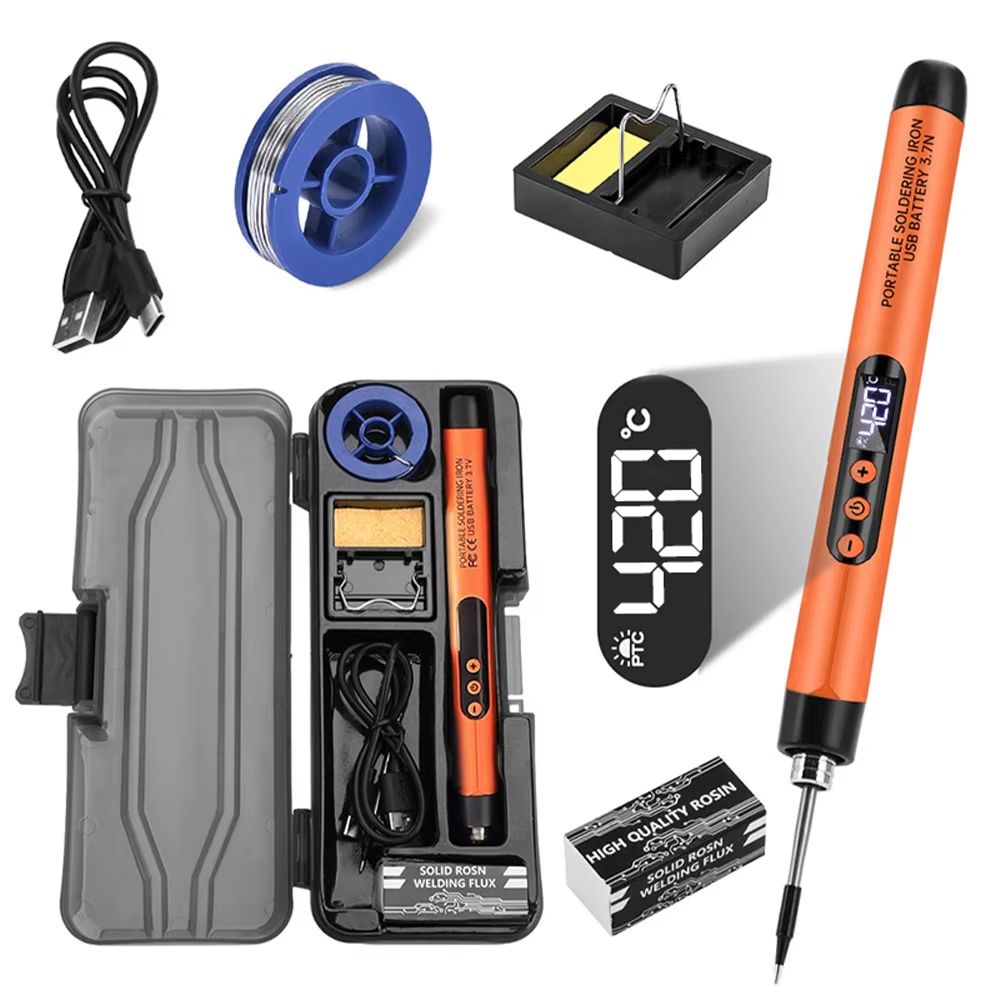 Mini USB Digital Soldering Iron Kit – Adjustable Temperature Type-C Electric Welding Tool for DIY & Repair