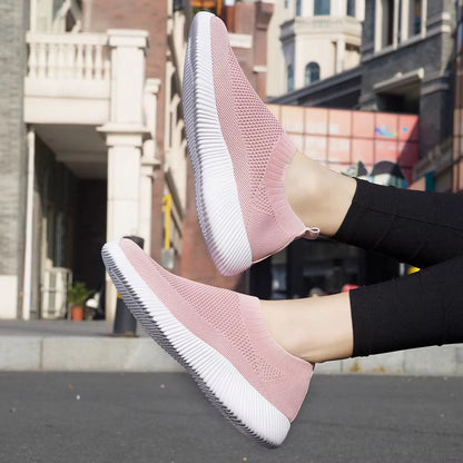 Breathable Slip On Sock Sneakers For Women Walking Shoes Knit Upper 4