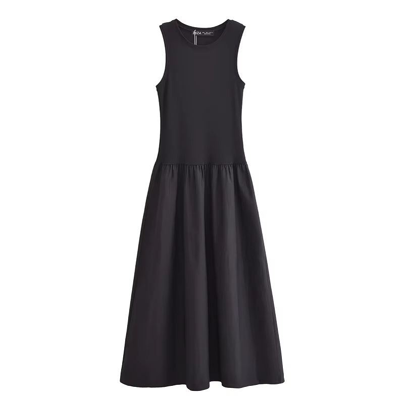 Elegant Sleeveless Long Dress For Women  2025 Spring Fashion Casual Party Dress In Black  Khaki 3