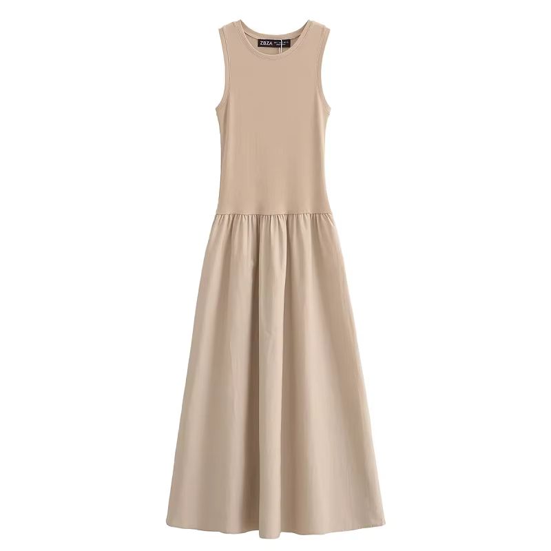 Elegant Sleeveless Long Dress For Women  2025 Spring Fashion Casual Party Dress In Black  Khaki 6