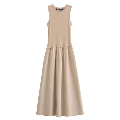 Elegant Sleeveless Long Dress For Women  2025 Spring Fashion Casual Party Dress In Black  Khaki 6