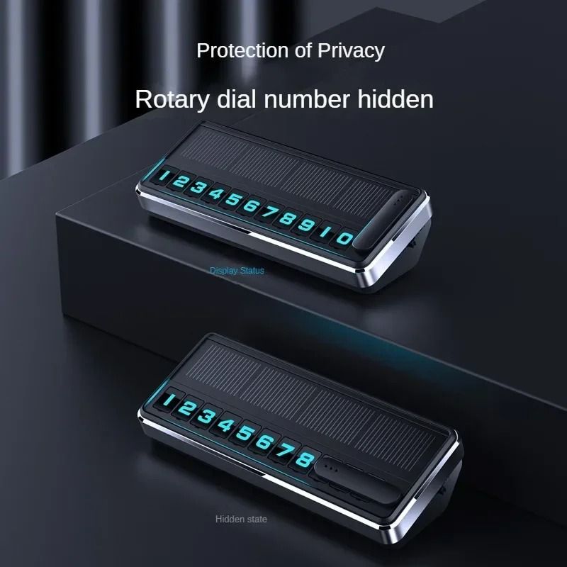 SolarPowered LED Car Phone Number Plate For Temporary Parking 2