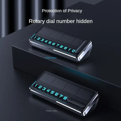 SolarPowered LED Car Phone Number Plate For Temporary Parking 2