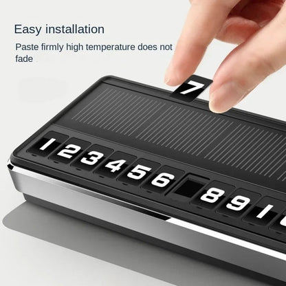 SolarPowered LED Car Phone Number Plate For Temporary Parking 3