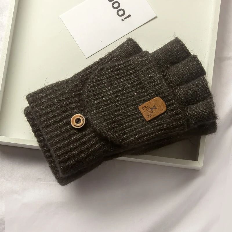Knitted Fingerless Winter Gloves With Touch Screen Capability 8