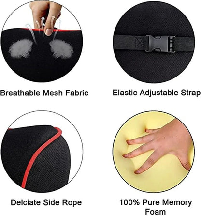 Memory Foam Car Neck And Lumbar Support Pillow For Travel And Daily Driving Comfort 4