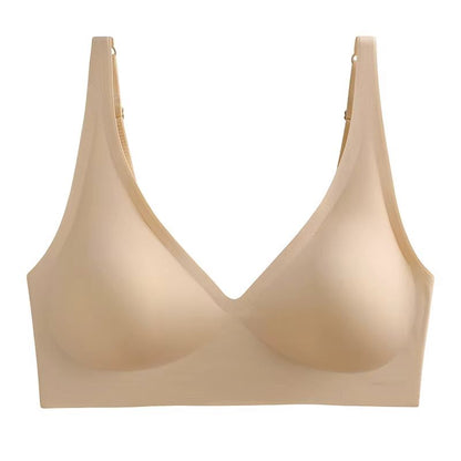 Seamless Push Up Bra For Women  Wireless VNeck Bralette With Removable Pads 10