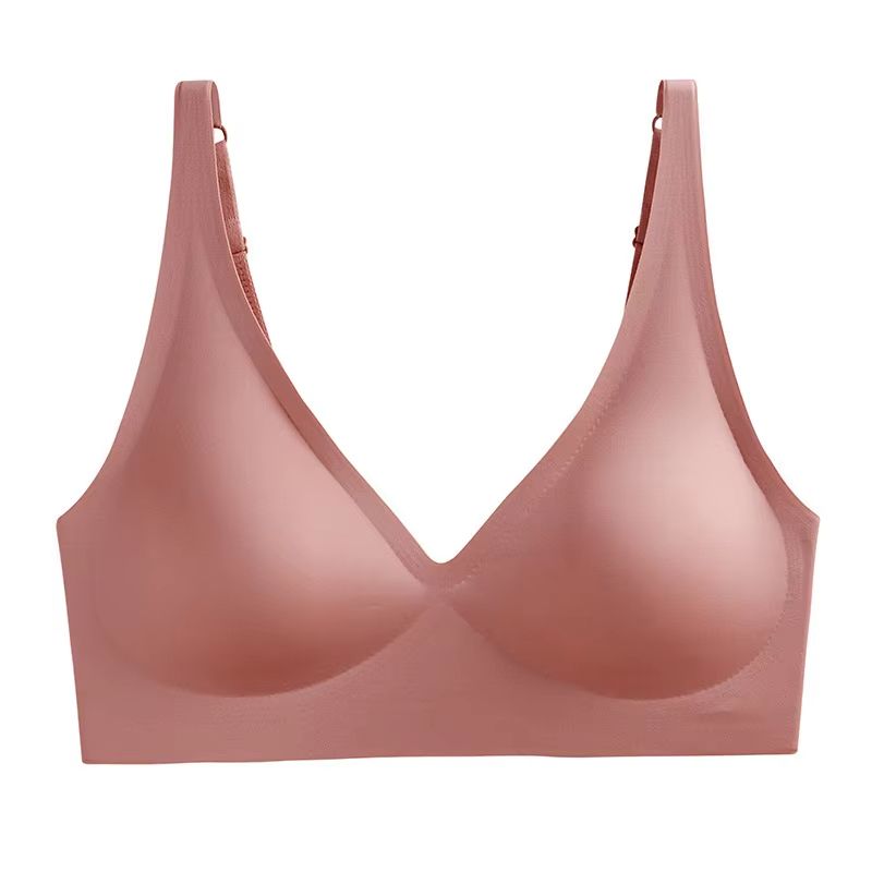 Seamless Push Up Bra For Women  Wireless VNeck Bralette With Removable Pads 11