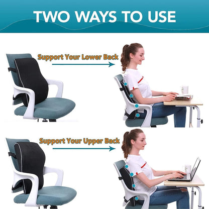 Memory Foam Lumbar Support Cushion For Car And Office Chair Back Relief 3