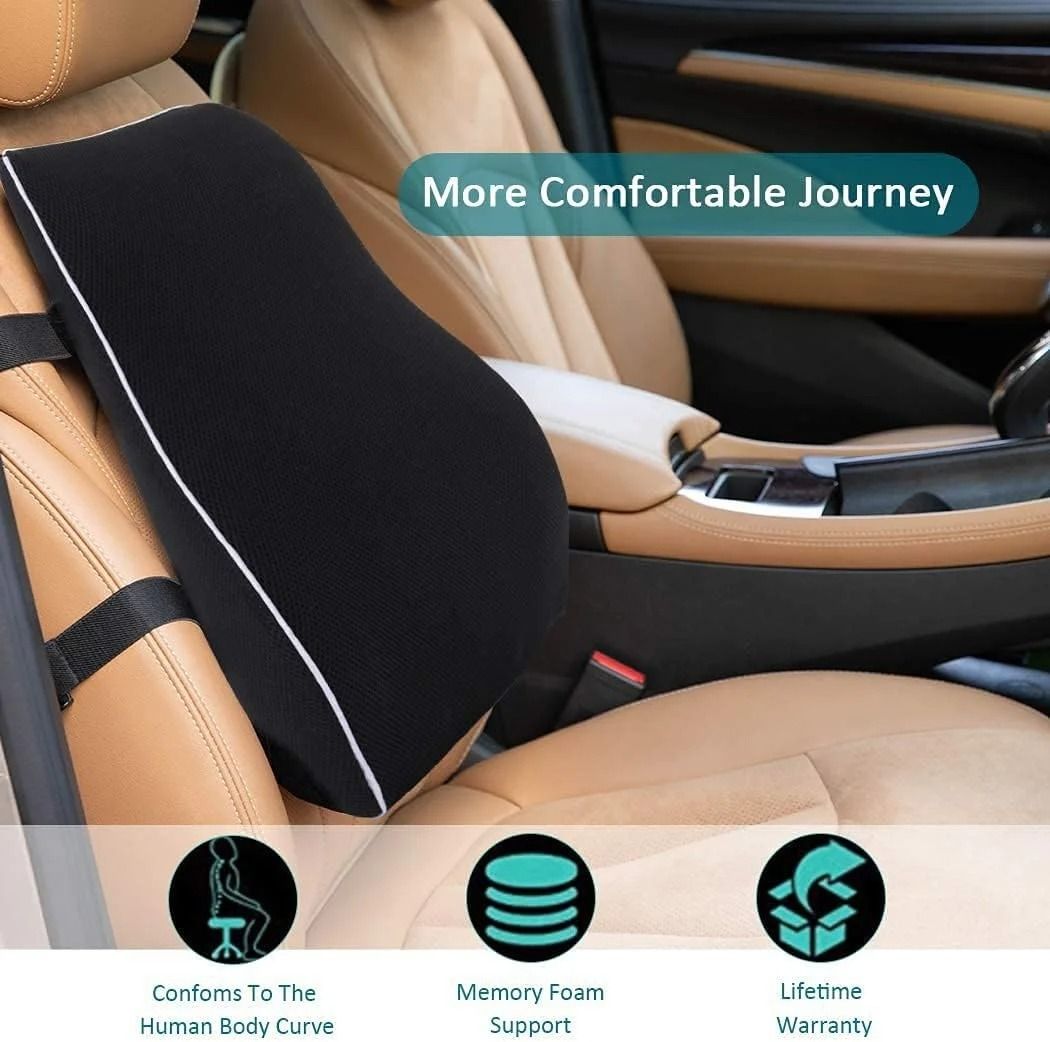 Memory Foam Lumbar Support Cushion For Car And Office Chair Back Relief 5
