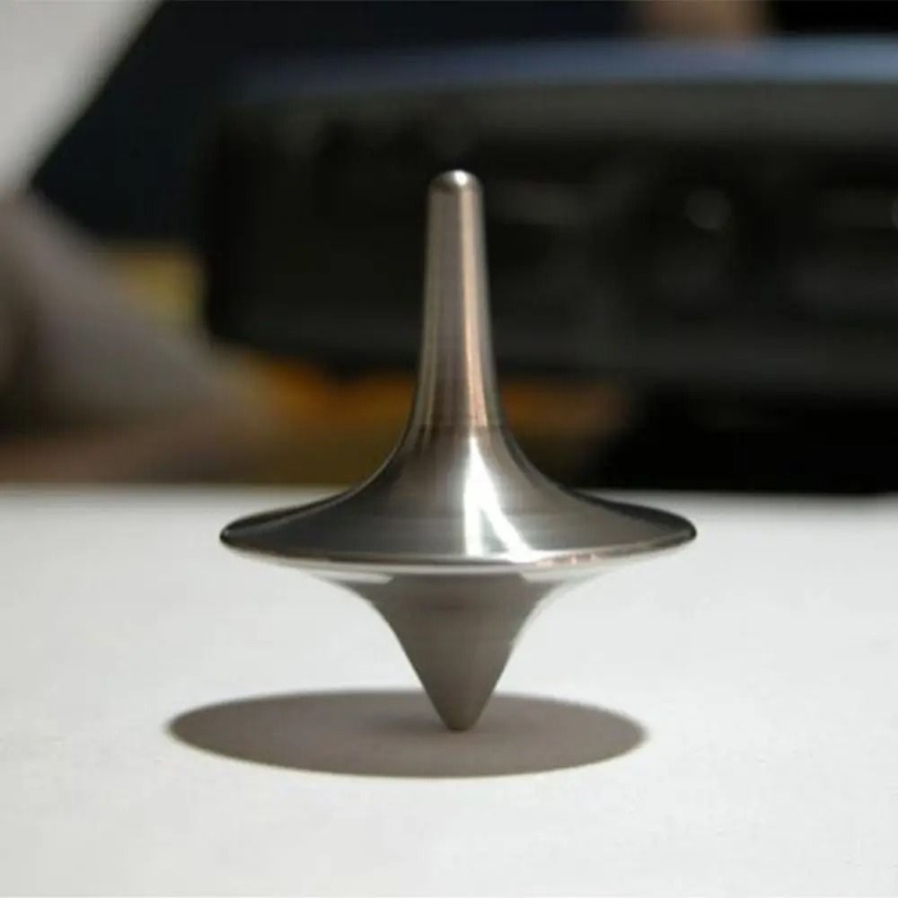 Precision Metal Spinning Top Silver Gyro Toy for Focus and Desk Display