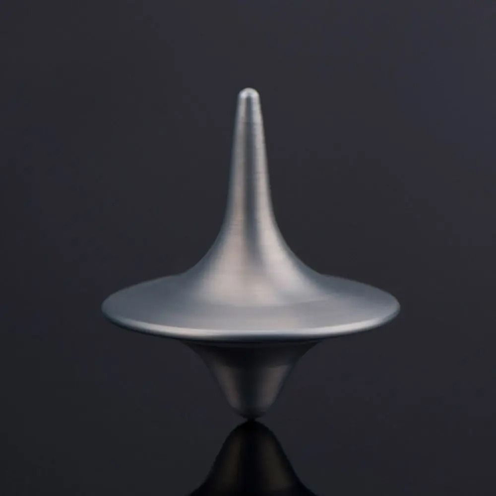 Precision Metal Spinning Top Silver Gyro Toy For Focus And Desk Display 1