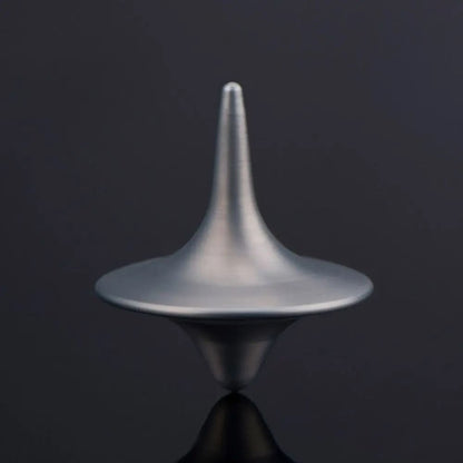 Precision Metal Spinning Top Silver Gyro Toy For Focus And Desk Display 1